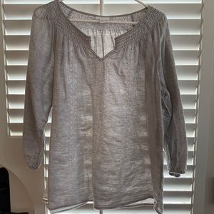 J Jill Embroidered Linen Top